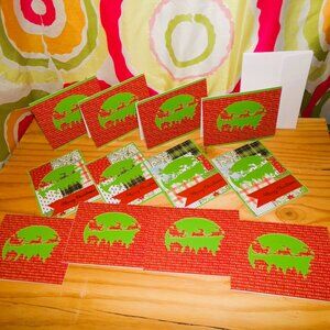 Set of 12 Handmade Merry Christmas Cutout Cards